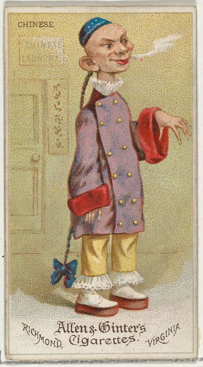 Caricature of Chinese Man, from World's Dudes series (N31) for Allen & Ginter Cigarettes — Allen & Ginter