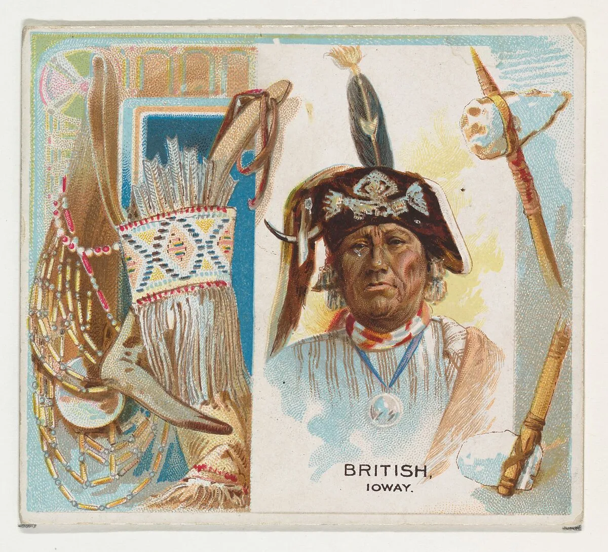 British, Ioway, from the American Indian Chiefs series (N36) for Allen & Ginter Cigarettes — Allen & Ginter