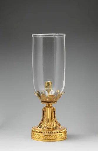 Candlestand (flambeau de jardin) with shade (one of a pair)