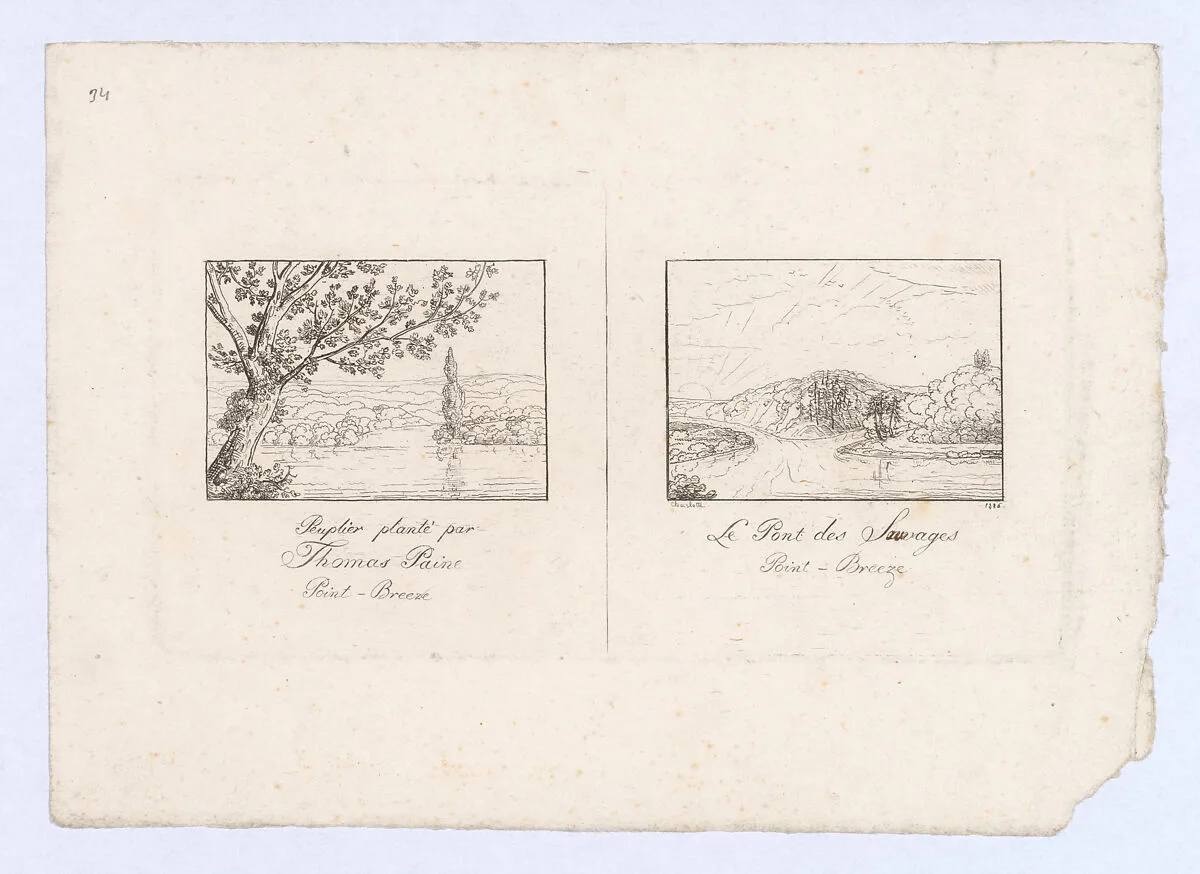 Peuplier plante par Thomas Paine and Le Pont des Sauvages, Point-Breeze — Charlotte Bonaparte