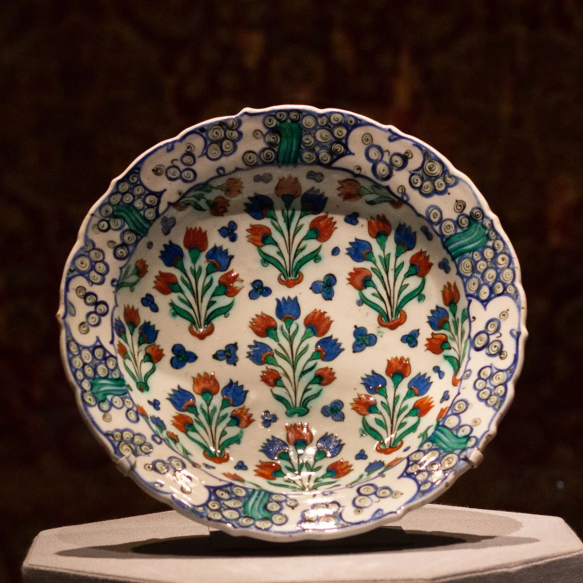 Dish with Pattern of Flowering Plants — Unknown