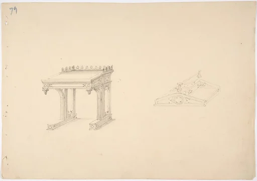 Design for a Gothic Desk and Tray