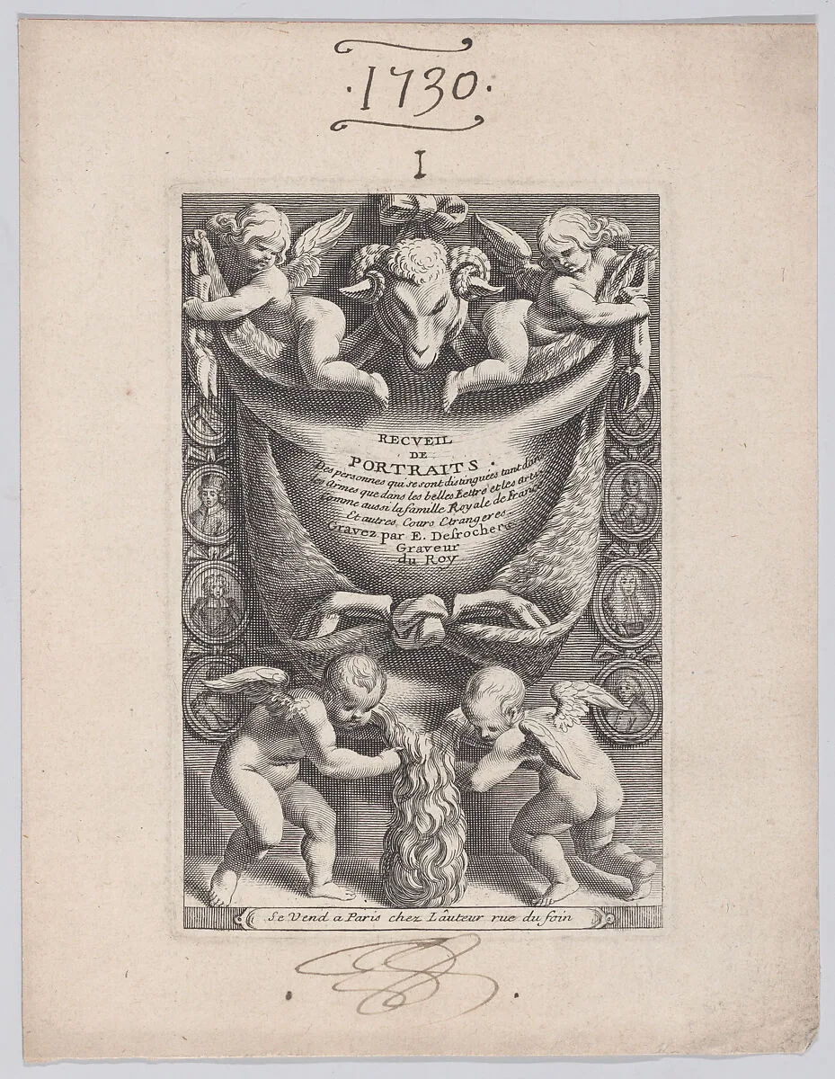 Frontispiece from "Collection of Portraits" — Etienne Jehandier Desrochers