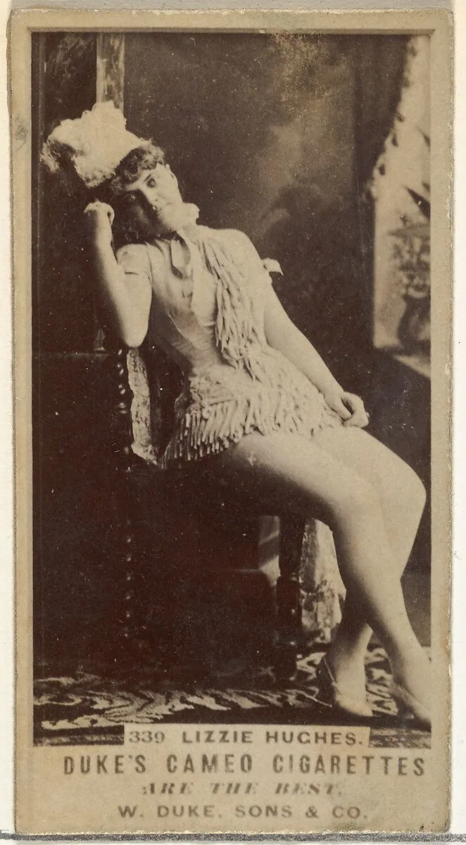 Card Number 330, Lizzie Hughes, from the Actors and Actresses series (N145-5) issued by Duke Sons & Co. to promote Cameo Cigarettes — W. Duke, Sons & Co.