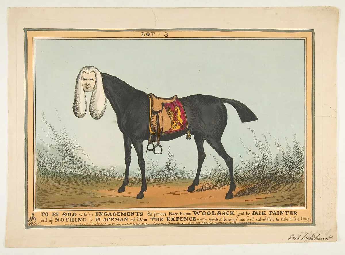 To Be Sold With All His Engagements–The Famous Race Horse Woolsack — William Heath ('Paul Pry')|Thomas McLean