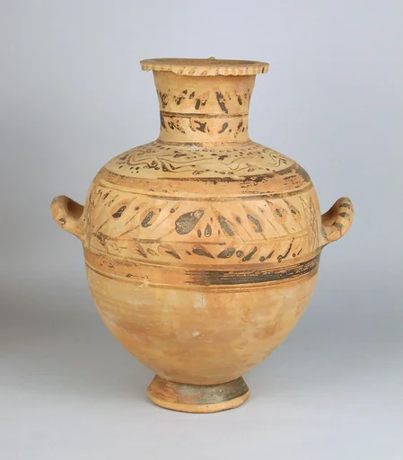 Terracotta Hadra hydria (water jar)