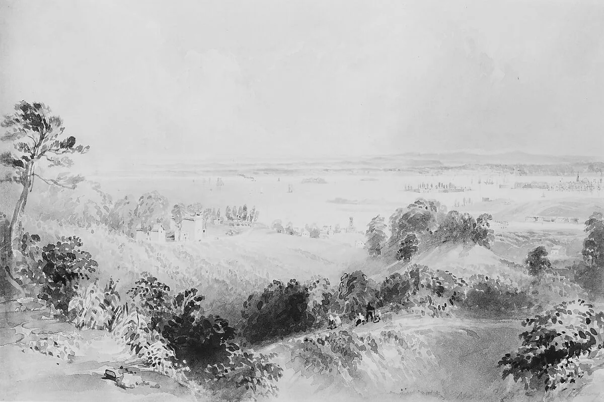 View of the Bay and Harbor of New York, from Gowanus Heights, Brooklyn — William Henry Bartlett