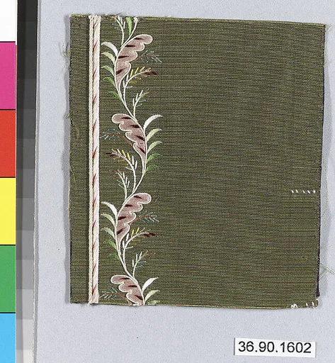 Embroidery sample for a man’s suit or waistcoat
