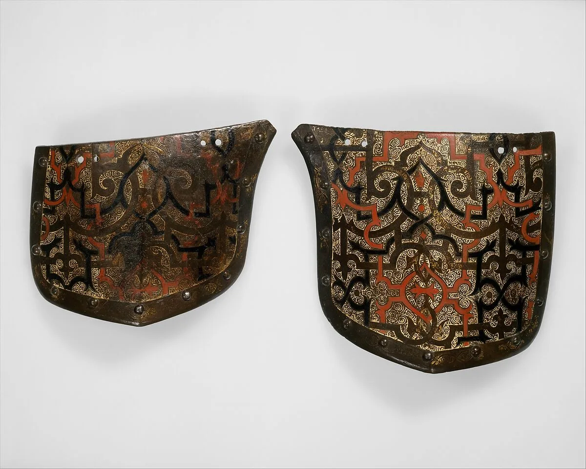 Pair of Tassets (Thigh Defenses) Belonging to an Armor for Field and Tournament Made for Duke Nikolaus "The Black" Radziwill (1515–1565), Duke of Nesvizh and Olyka, Prince of the Empire, Grand Chancellor and Marshal of Lithuania — Kunz Lochner