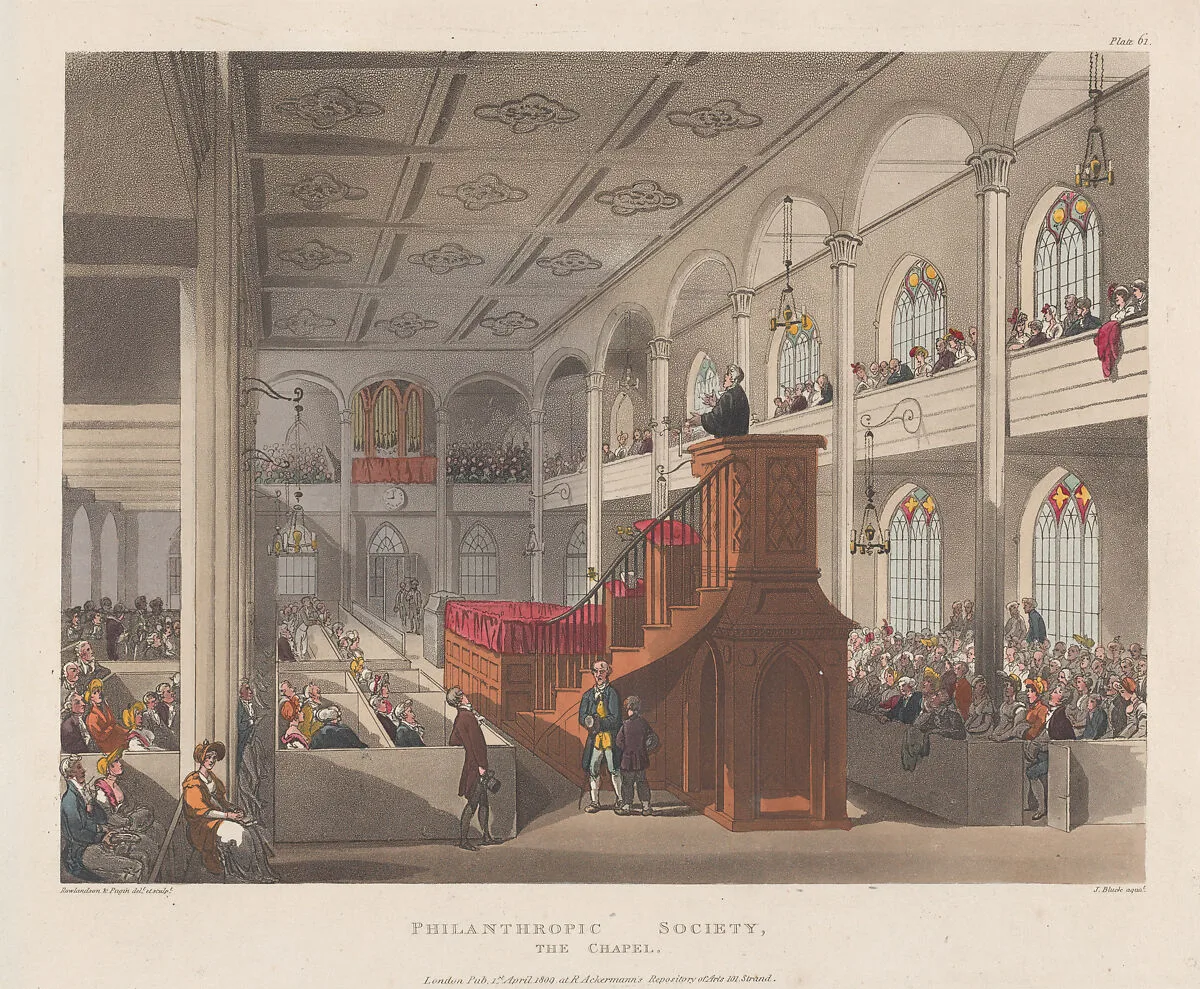 Philanthropic Society, The Chapel — John Bluck|Thomas Rowlandson|Rudolph Ackermann, London|Auguste Charles Pugin