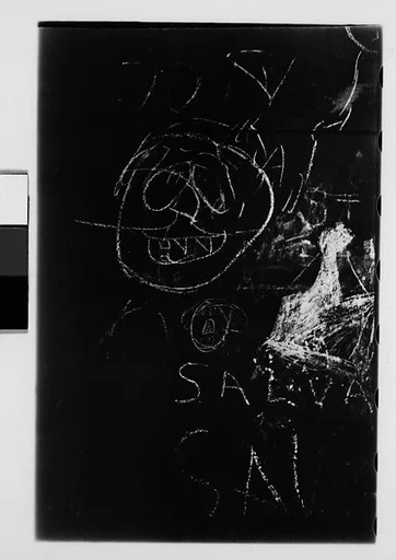 [Four 35mm Film Frames: Graffiti: Chalk Drawings, New York City]