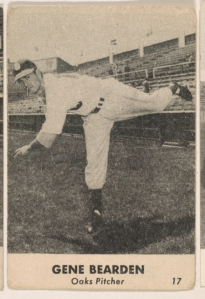 Gene Bearden, Oaks Pitcher, No. 17, from the Oakland Baseball Players (Oaks) series (D317), issued by Sunbeam Bread and Remar Bread — Remar Baking Company|Sunbeam Bread