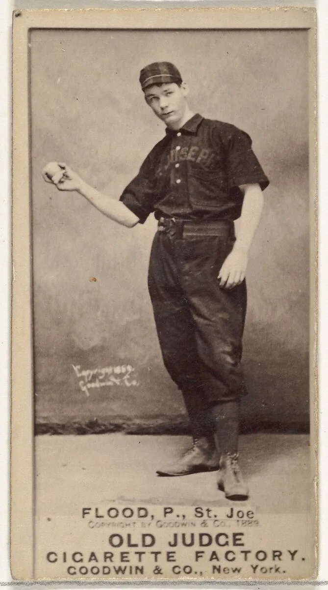 Thomas J. Flood, Pitcher, St. Joseph Clay Eaters, from the Old Judge series (N172) for Old Judge Cigarettes — Goodwin & Company