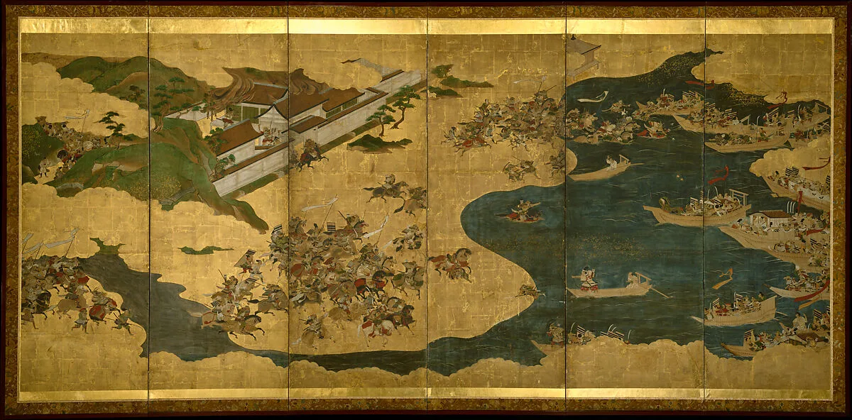 土佐派 屋島合戦図屏風|The Battle of Yashima, from The Tale of the Heike (Heike monogatari) — Tosa School