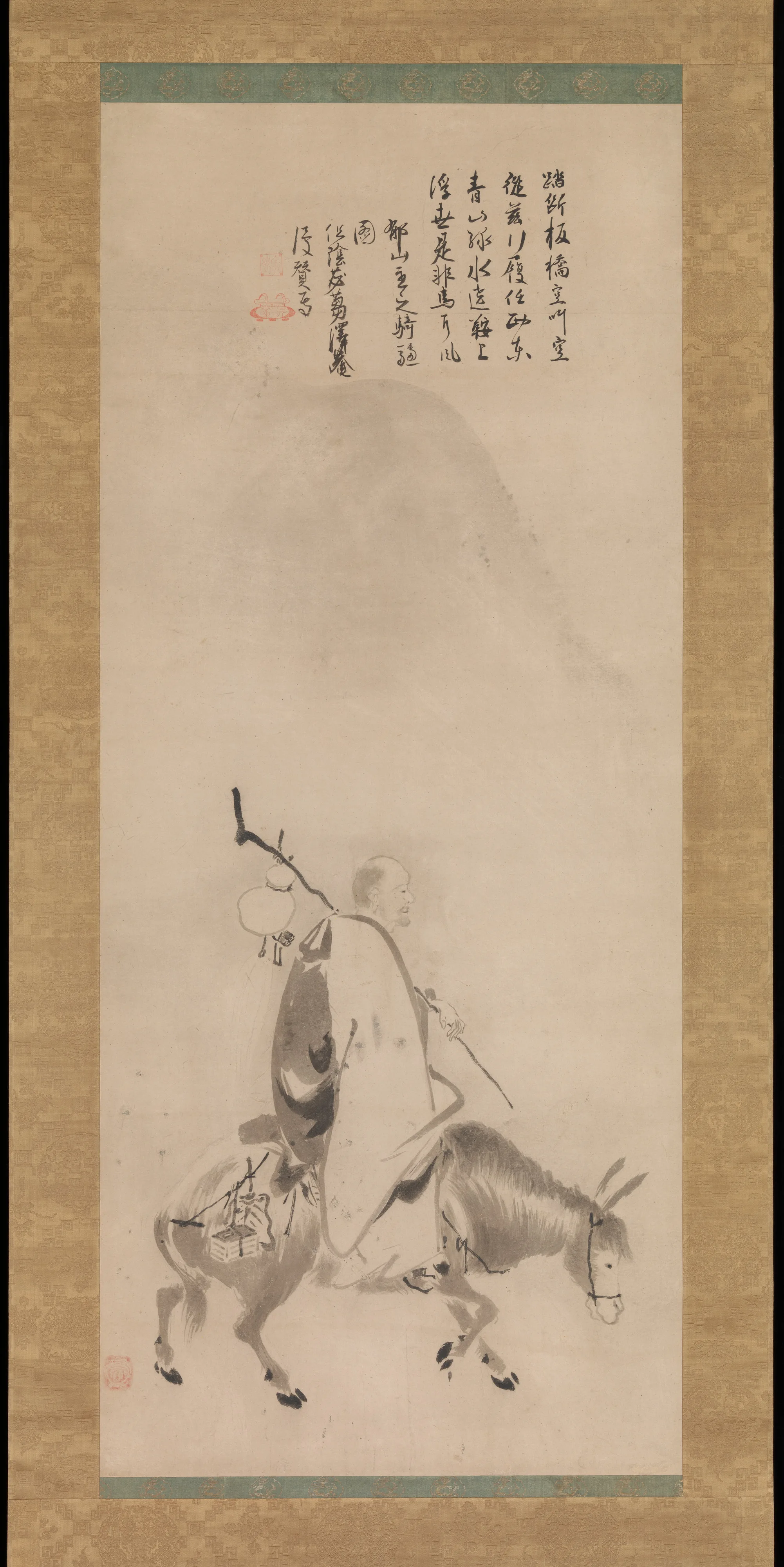 狩野内膳筆 沢庵宗彭賛 政黄牛・郁山主図|Zheng Huangniu and Yushanzhu — Takuan Sōhō|Kano Naizen
