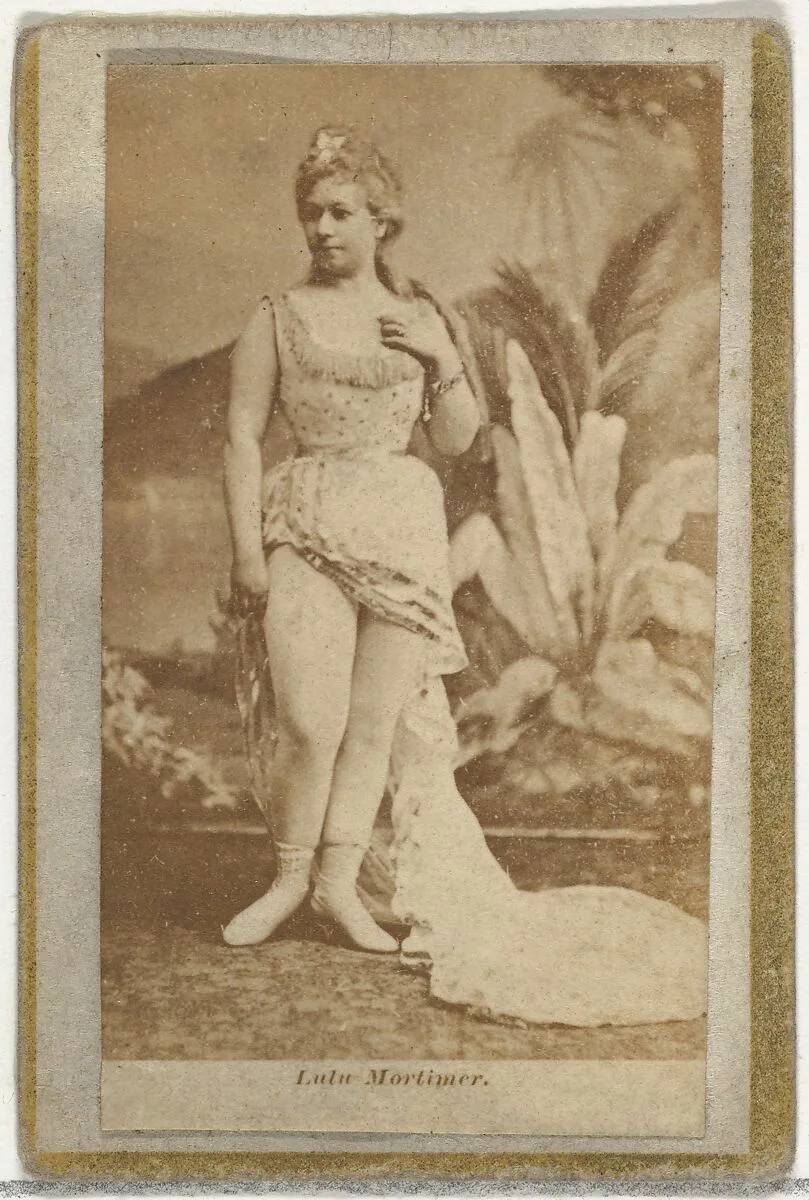 Lulu Mortimer, from the Actresses and Celebrities series (N60, Type 2) promoting Little Beauties Cigarettes for Allen & Ginter brand tobacco products — Allen & Ginter