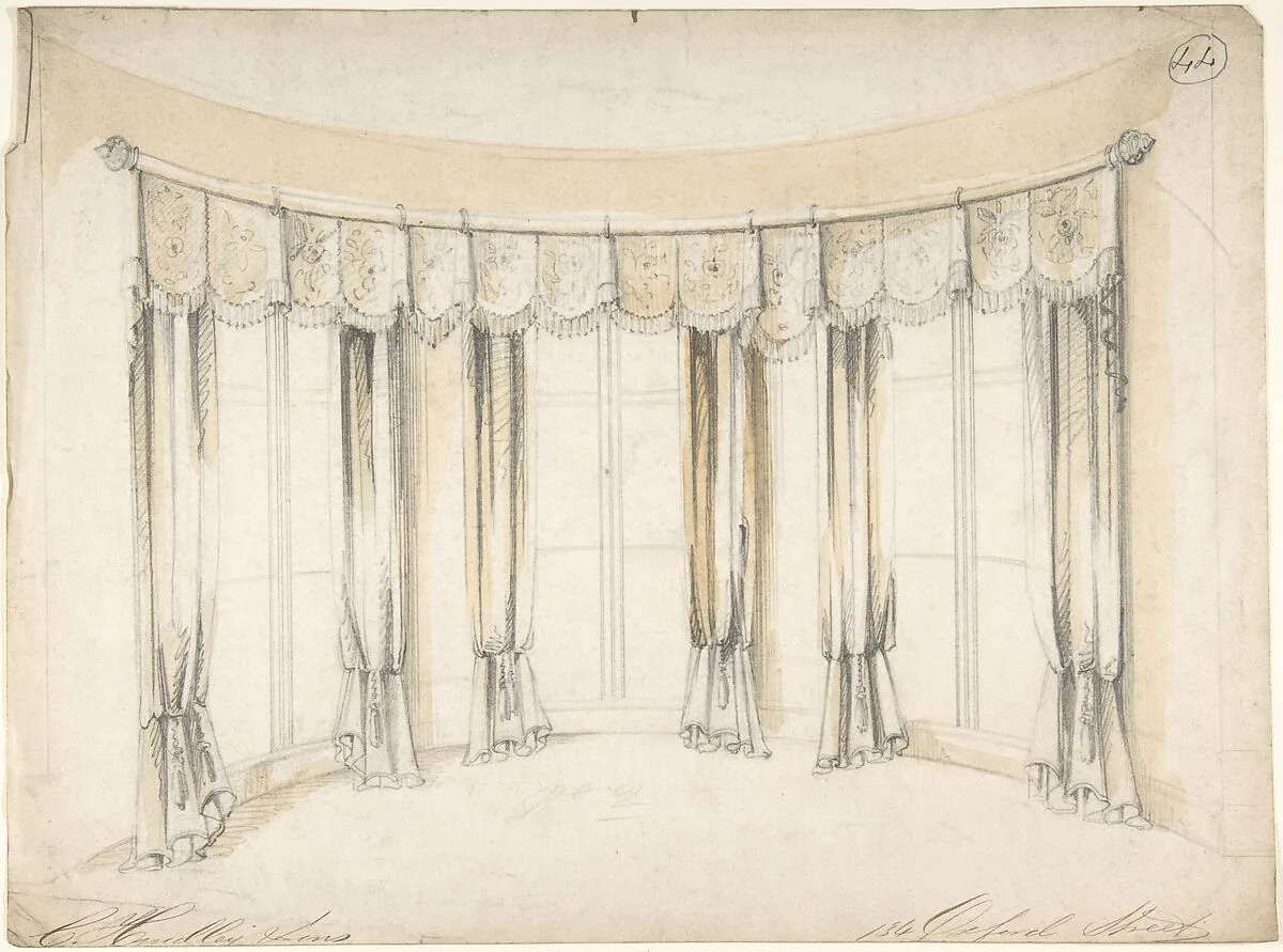 Design for Curtains for Three Windows — Charles Hindley and Sons