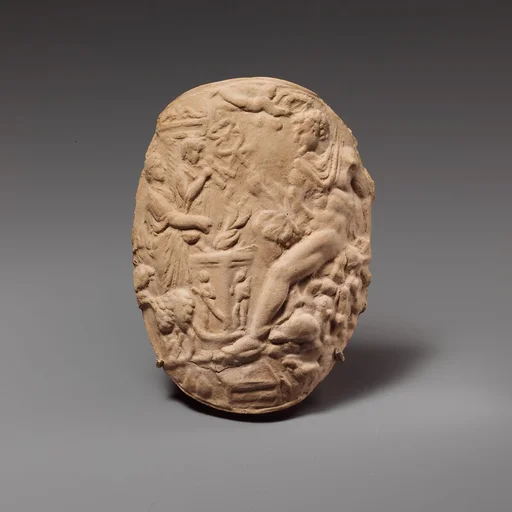 Terracotta mold for a relief applique