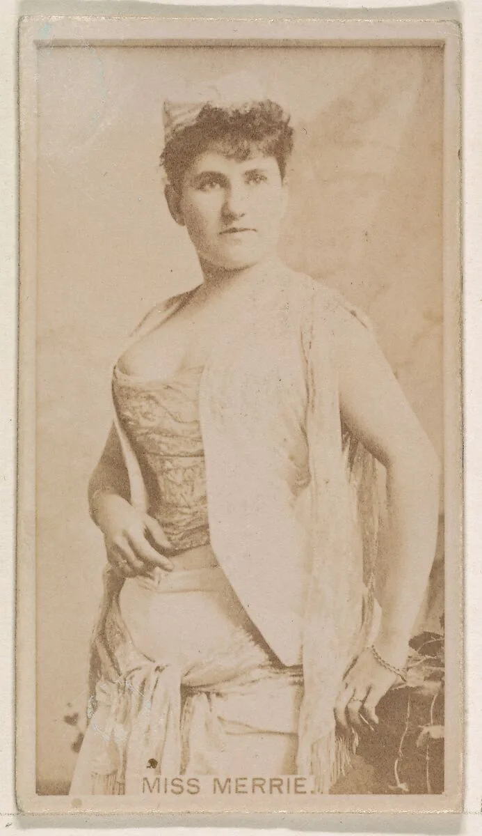 Miss Merrie, from the Actresses series (N245) issued by Kinney Brothers to promote Sweet Caporal Cigarettes — Kinney Brothers Tobacco Company