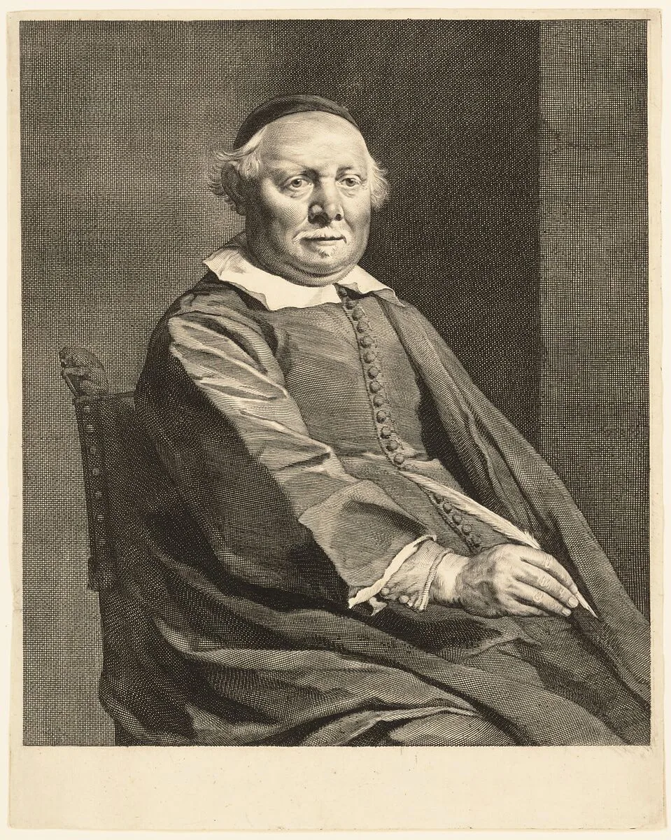 Portrait of Lievan van Coppenol — Cornelis Visscher