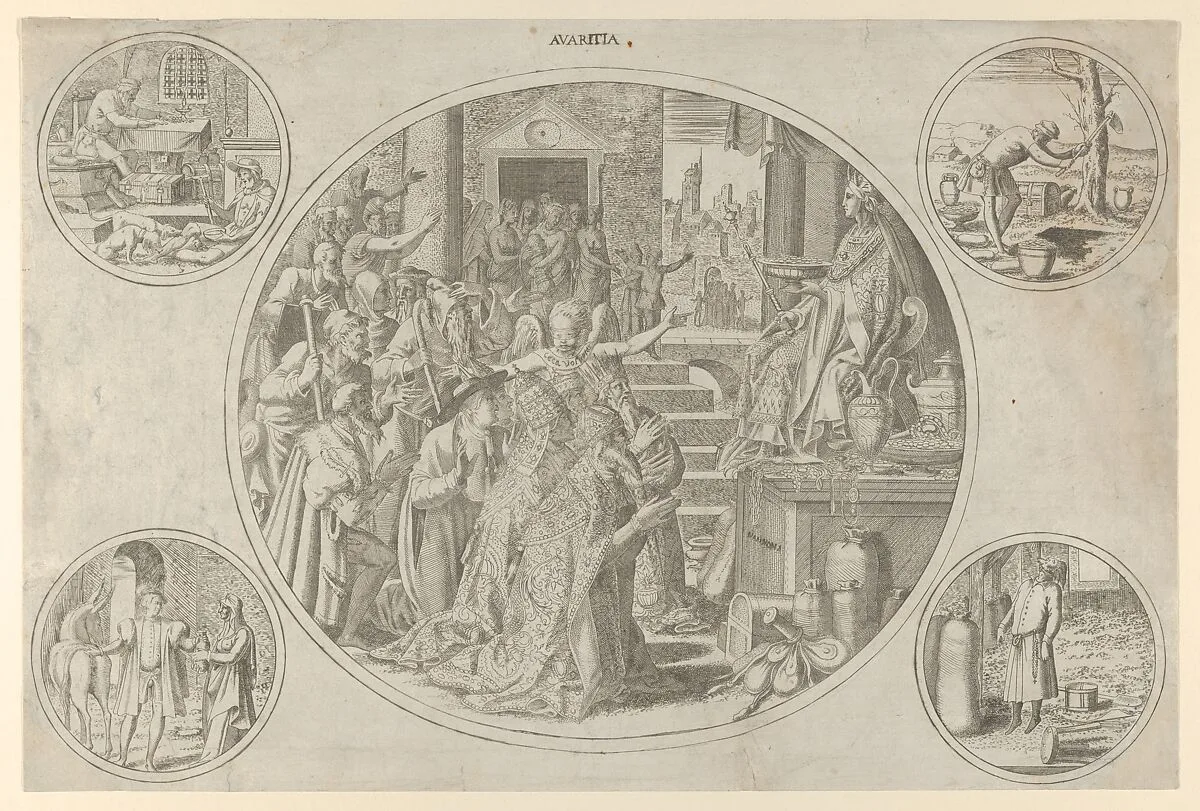 Avarice, from "Seven Deadly Sins" — Léon Davent|Luca Penni