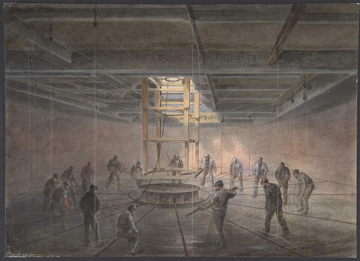 Interior of One of the Tanks on Board the Great Eastern: The Cable Passing Out — Robert Charles Dudley