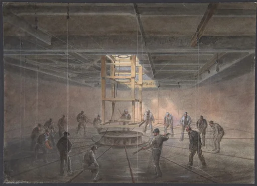 Interior of One of the Tanks on Board the Great Eastern: The Cable Passing Out