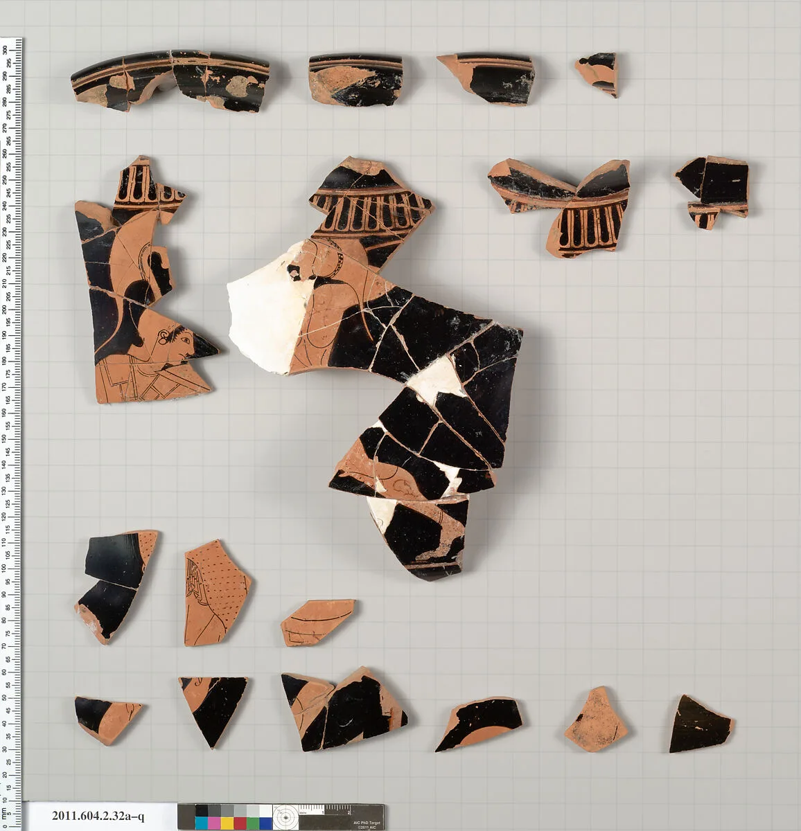 Terracotta fragments of a psykter (vase for cooling wine) — Euphronios