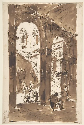 Architectural Capriccio: Courtyard of a Palace