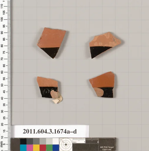 Terracotta fragments of kylikes: Band or lip cups (drinking cups)