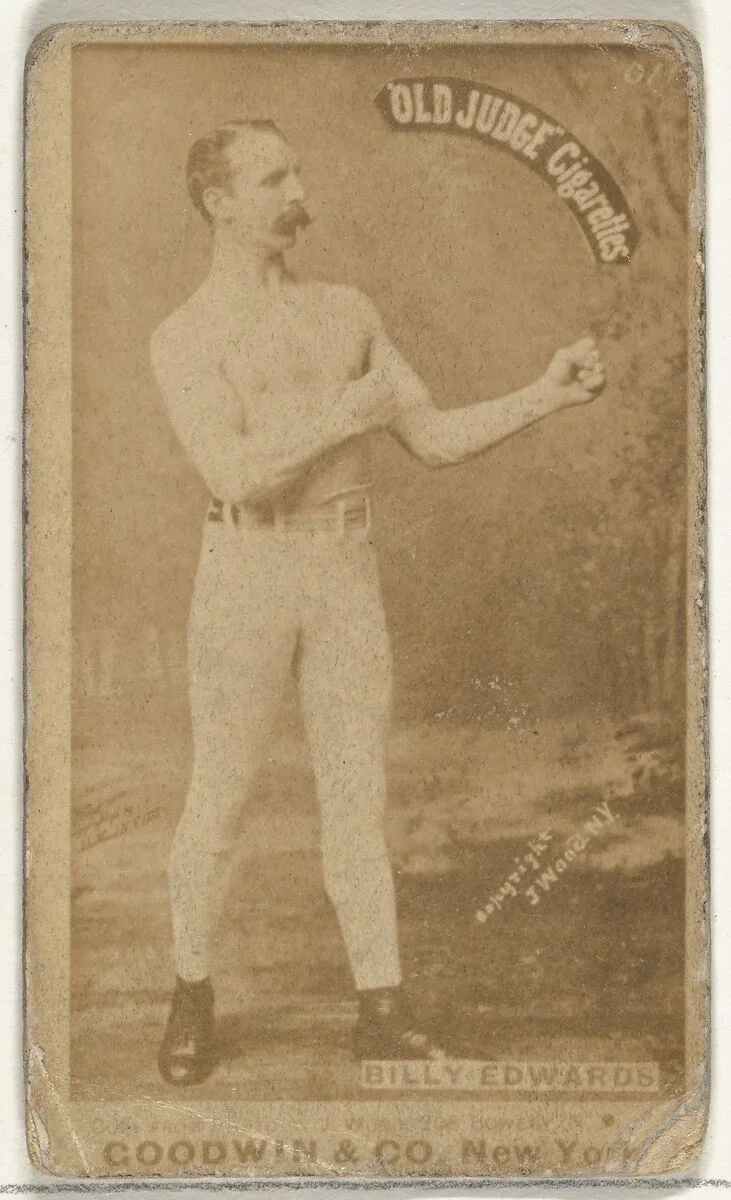 Billy Edwards, from the Celebrities and Prizefighters series (N174) for Old Judge Cigarettes — Goodwin & Company|J. Wood