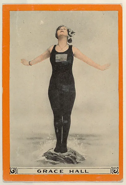 Grace Hall, No. 73, Aids in Learning to Swim, from the Champion Women Swimmers series (T221), issued by Pan Handle Scrap — Pan Handle Scrap Company