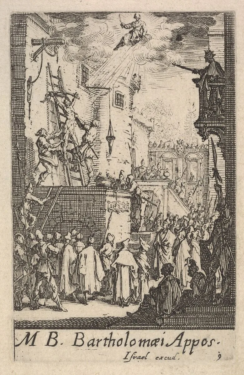 Martyrdom of Saint Bartholomew, from the series 'The little apostles' (Les petits apôtres) — Jacques Callot|Israël Henriet
