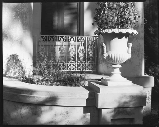 [Detail of Urn and Grillwork of Melrose Plantation House, Natchez, Mississippi]