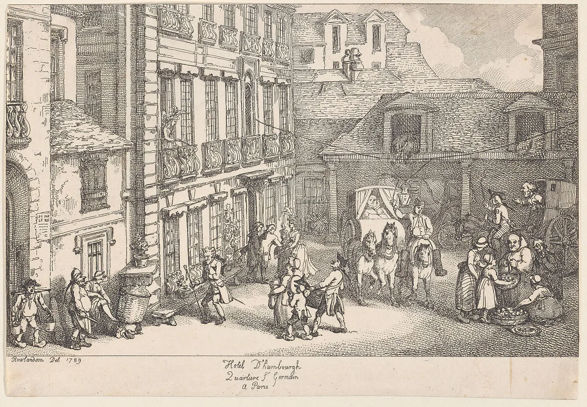 Hotel d'Hambourgh, Quartiere St. Germain a Paris — Thomas Rowlandson