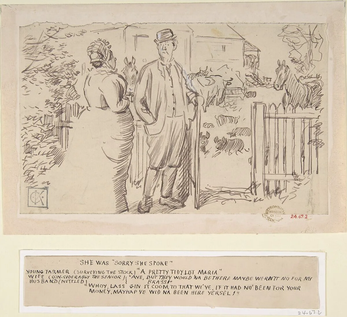 She was "Sorry She Spoke" — Charles Samuel Keene