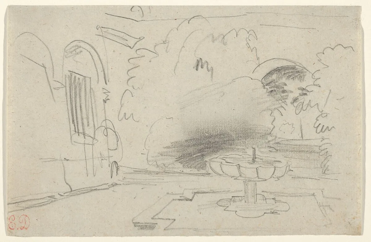 Courtyard with a Fountain — Eugène Delacroix