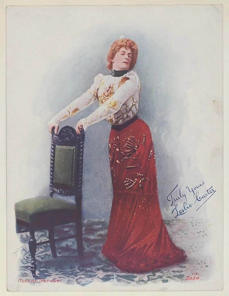 Leslie Carter as Zaza, from the Actresses series (T1), distributed by the American Tobacco Co. to promote Turkish Trophies Cigarettes — American Tobacco Company|Frederick Moladore Spiegle