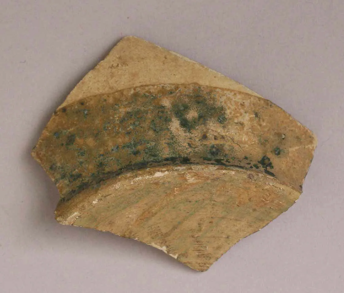 Glazed Ceramic Fragments: Splashed, Opacified White, and Green Glazed — Unknown