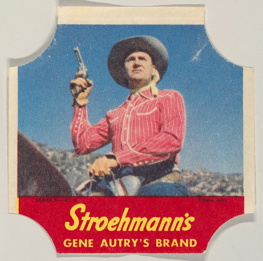 Gene Autry's Brand, Series 5, No. 8, from the Gene Autry's Brand bread end labels series (D290-7) issued by Stroehmann Bread Company — Stroehmann Bread Company