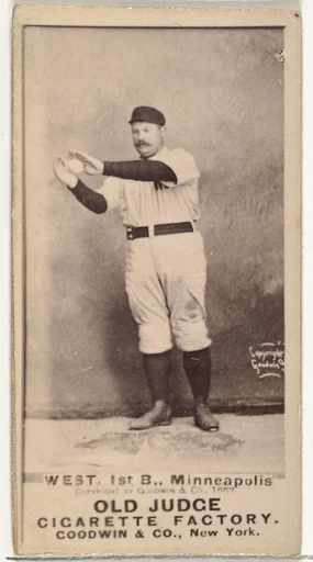 Milton Douglas "Buck" West, 1st Base, Minneapolis, from the Old Judge series (N172) for Old Judge Cigarettes