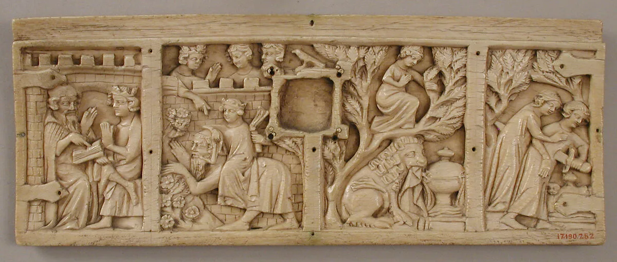 Panel from a Box with Scenes from Romance Literature — Unknown