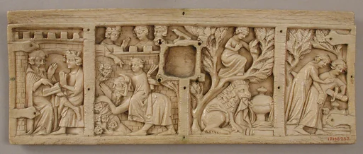 Panel from a Box with Scenes from Romance Literature
