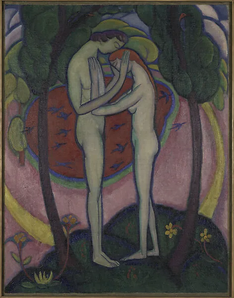 Spring in Central Park (recto); Three Figures (verso) — William Zorach