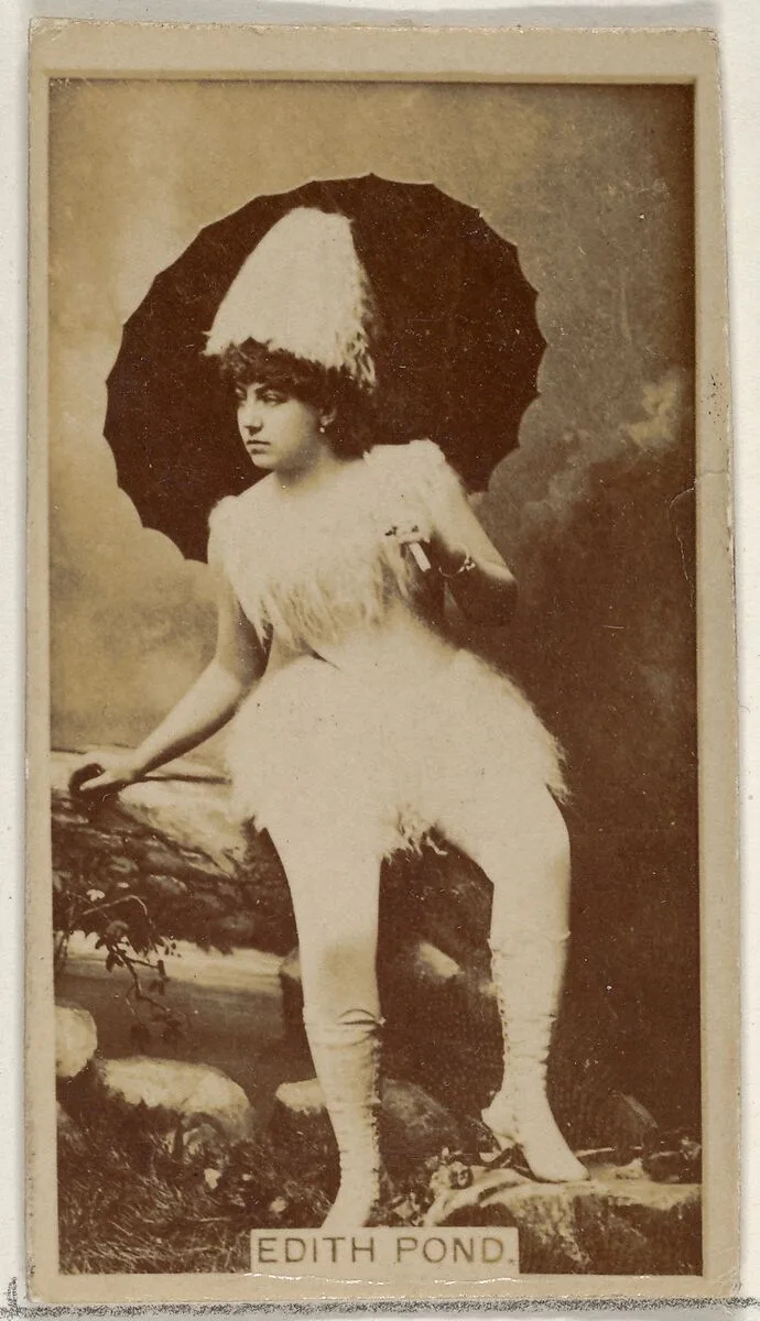 Edith Pond, from the Actors and Actresses series (N45, Type 8) for Virginia Brights Cigarettes — Allen & Ginter
