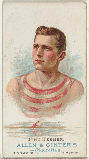 John Teemer, Oarsman, from World's Champions, Series 1 (N28) for Allen & Ginter Cigarettes