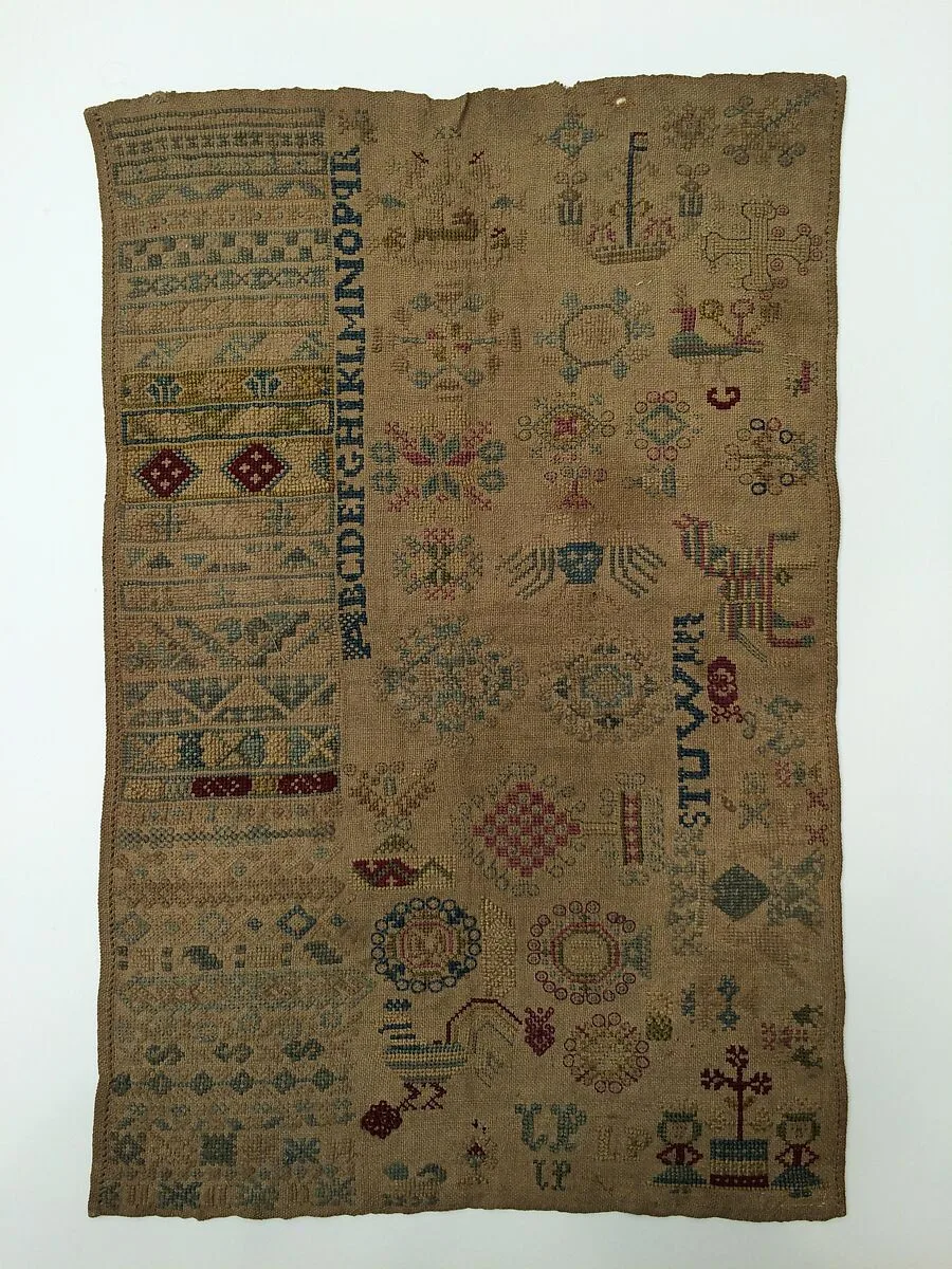 Embroidered sampler — Unknown