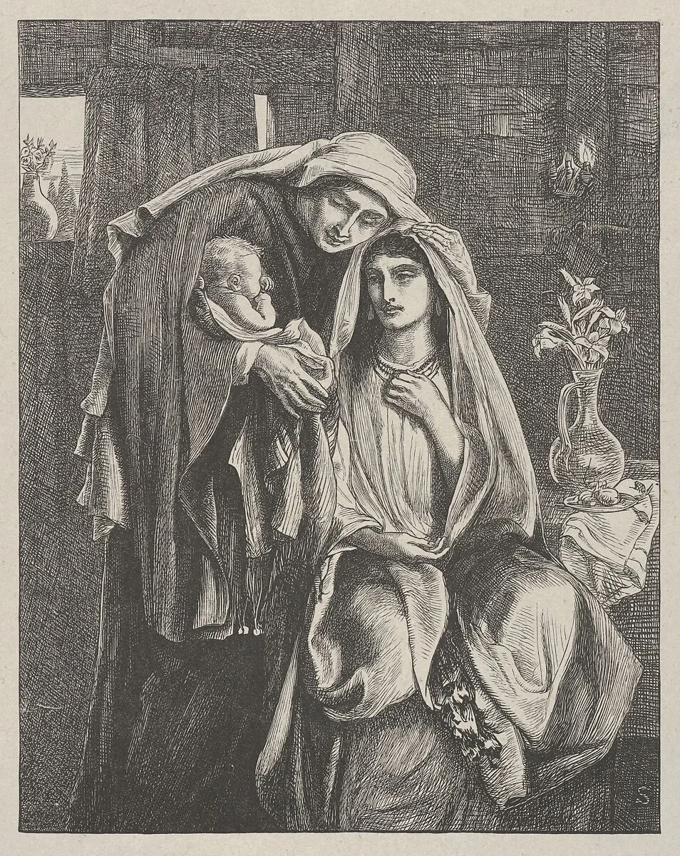 Naomi and the Child Obed, from "Dalziels' Bible Gallery" — Camden Press|Scribner and Welford|Dalziel Brothers|Simeon Solomon