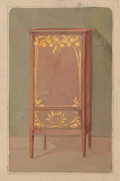 Designs for an Art Nouevau Wall Cabinet with Wood Inlay — Georges de Feure|Edward Colonna