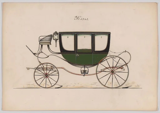 Design for Curtain Coach with Springs, no. 3343